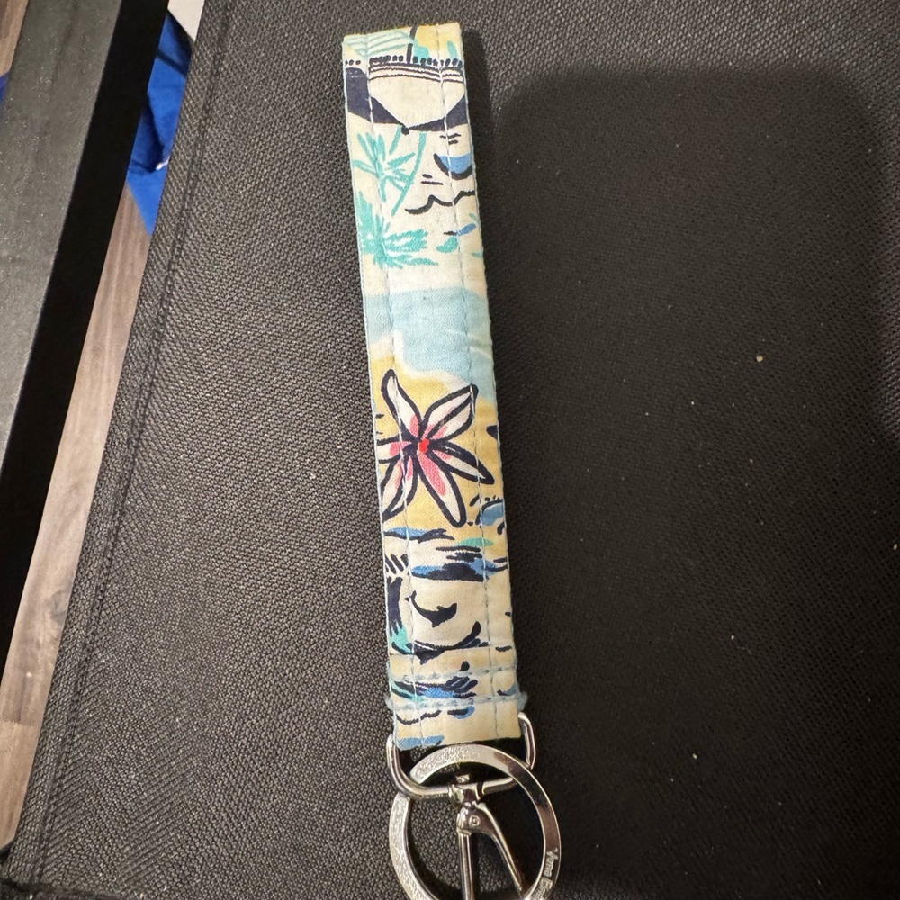 Vera Bradley Tropical Blue and Yellow Key Holder